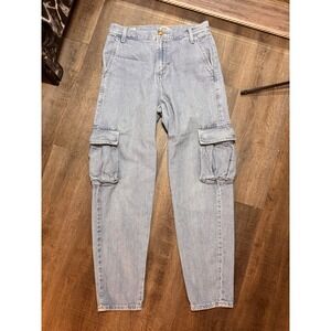 Levis Premium Cargo Jeans Light Wash High Rise Tapered Leg Denim W24 L28